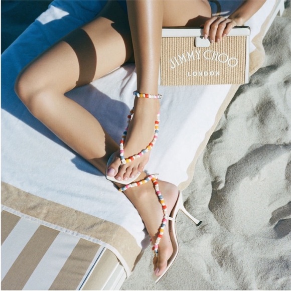 JIMMY CHOO Amiral 90 embellished leather sandals $1,175 39 - Picture 5 of 16